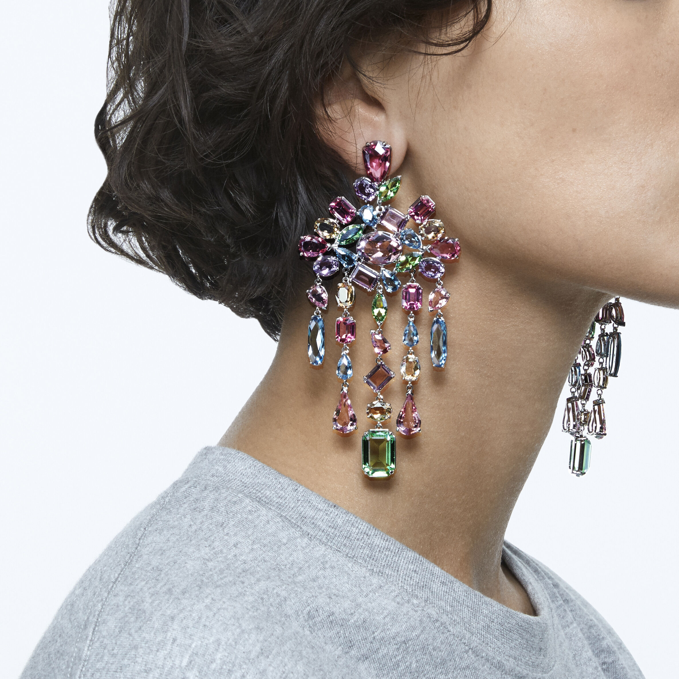 Pave-set Diamond Flower Clip Earrings - Nuha Jewelers